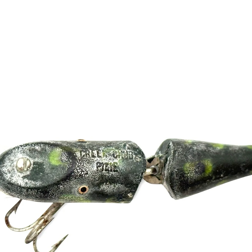 1920s Creek Chub Pikie Jointed Crankbait Perch Fishing Lure Pat 9-7-20 Vintage